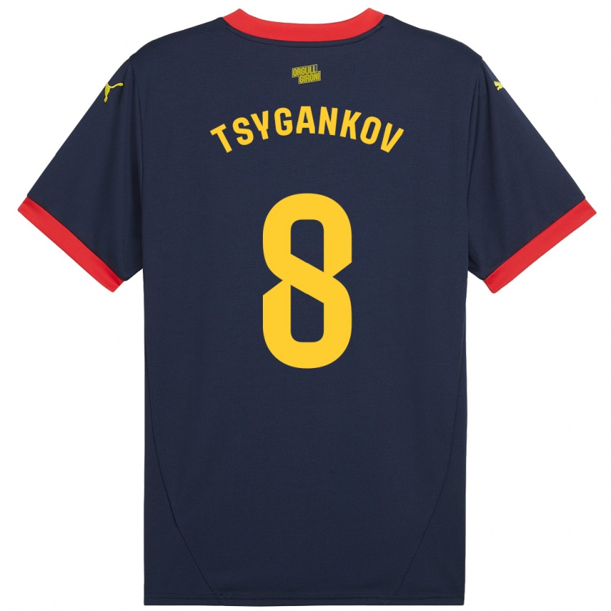 Kids Football Viktor Tsygankov #8 Navy Red Away Jersey 2024/25 T-Shirt Uk