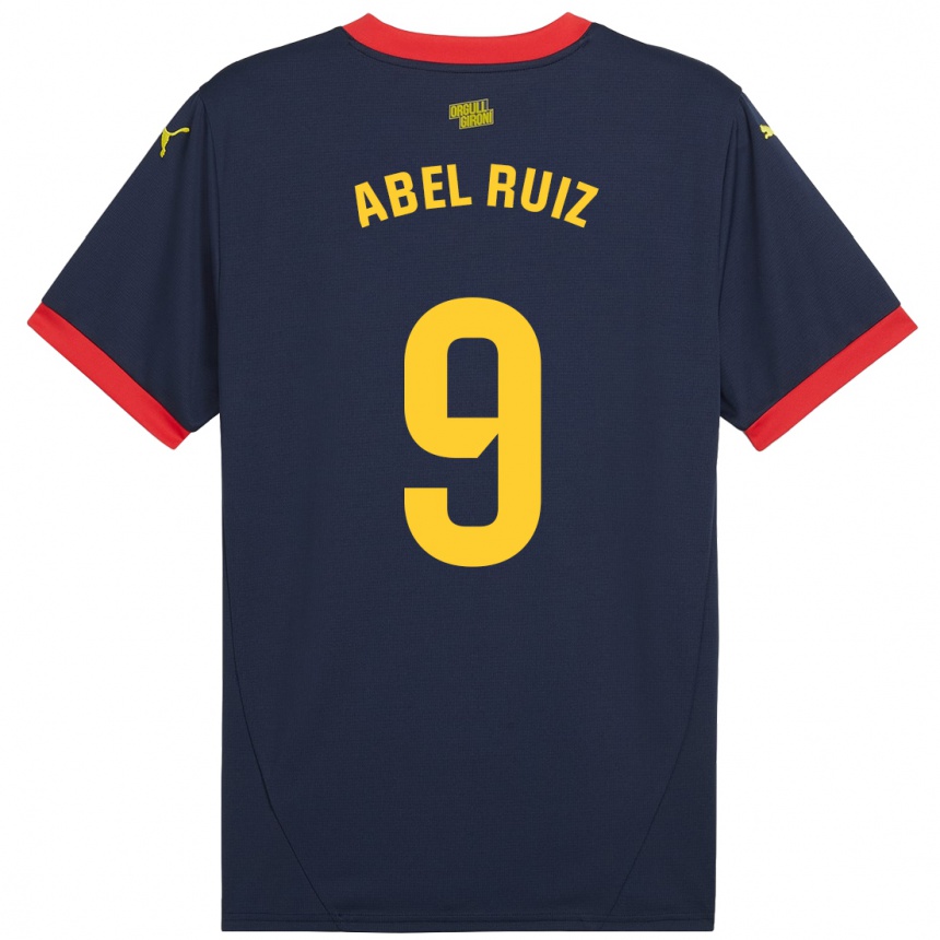 Kids Football Abel Ruiz #9 Navy Red Away Jersey 2024/25 T-Shirt Uk