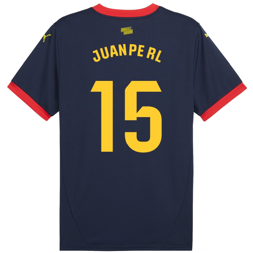 Kids Football Juanpe #15 Navy Red Away Jersey 2024/25 T-Shirt Uk