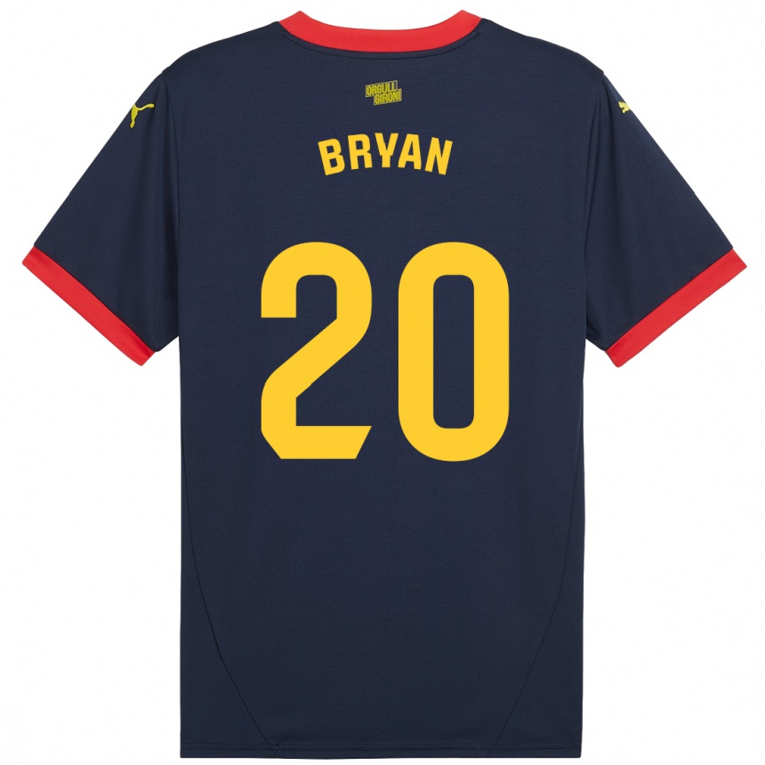 Kids Football Bryan Gil #20 Navy Red Away Jersey 2024/25 T-Shirt Uk