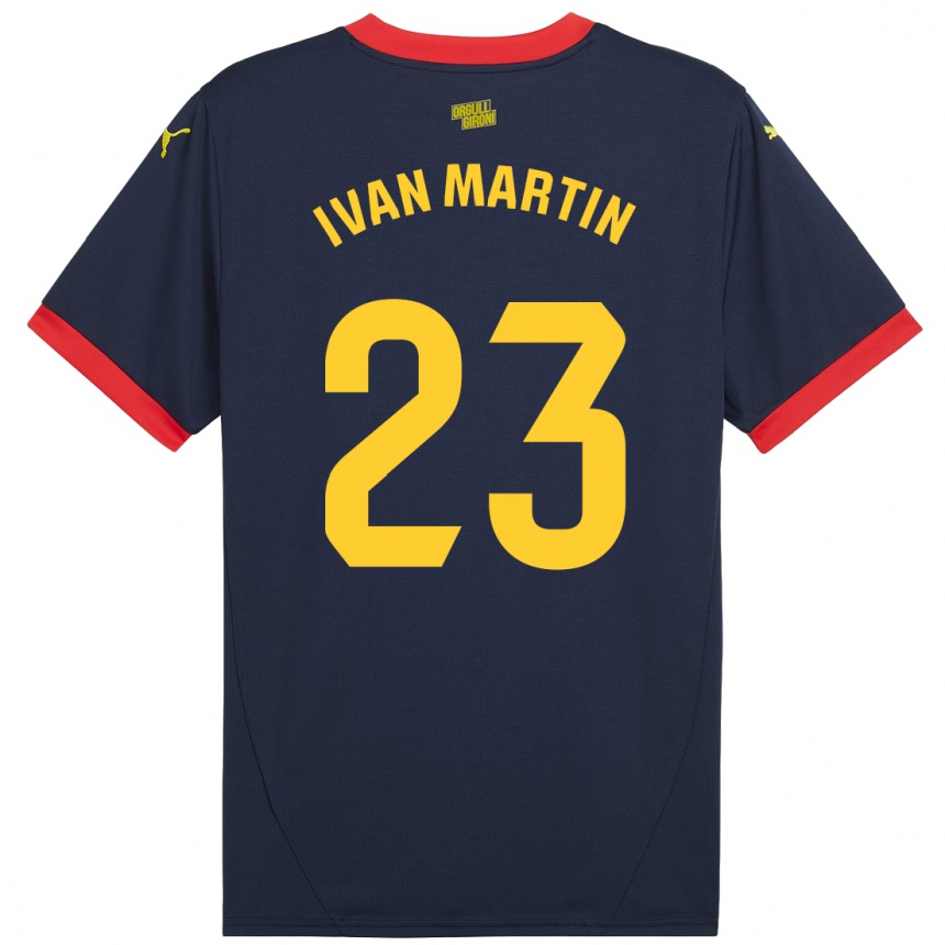 Kids Football Iván Martín #23 Navy Red Away Jersey 2024/25 T-Shirt Uk