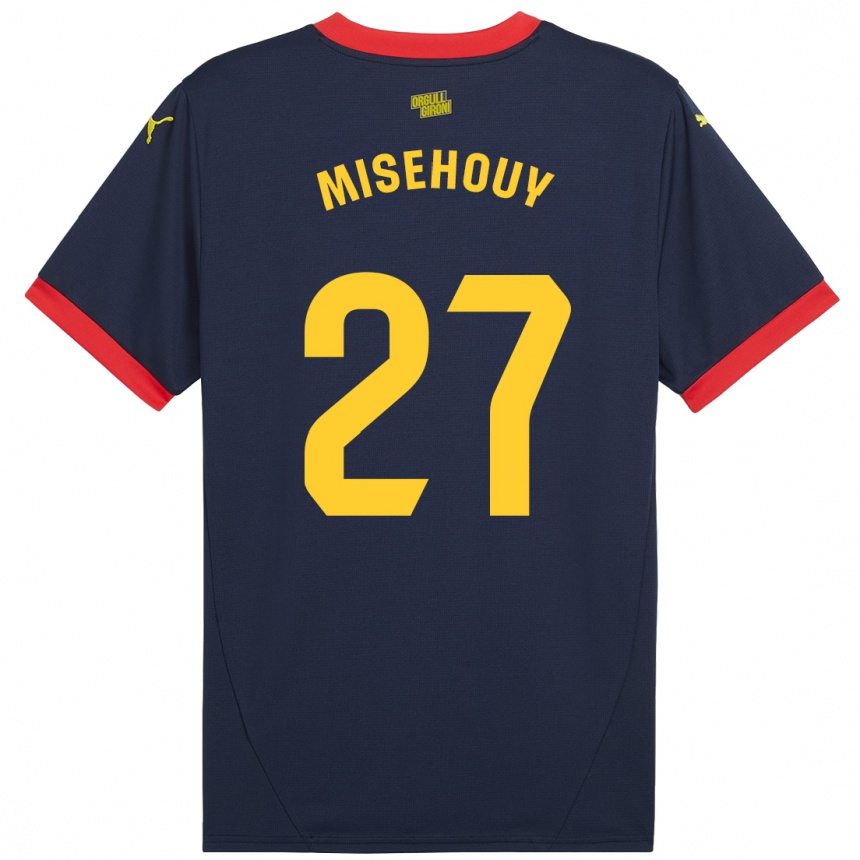 Kids Football Gabriel Misehouy #27 Navy Red Away Jersey 2024/25 T-Shirt Uk