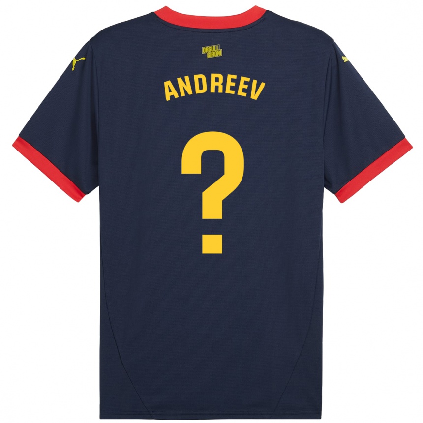 Kids Football Aleksandar Andreev #0 Navy Red Away Jersey 2024/25 T-Shirt Uk