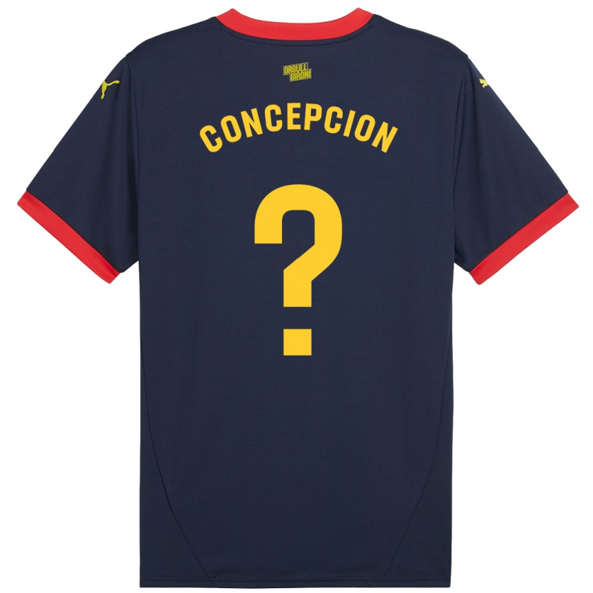 Kids Football Elian Concepción #0 Navy Red Away Jersey 2024/25 T-Shirt Uk