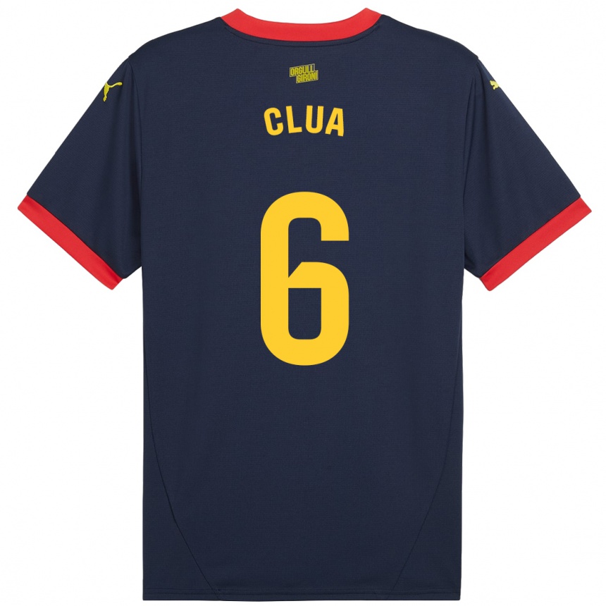 Kids Football Silvi Clua #6 Navy Red Away Jersey 2024/25 T-Shirt Uk