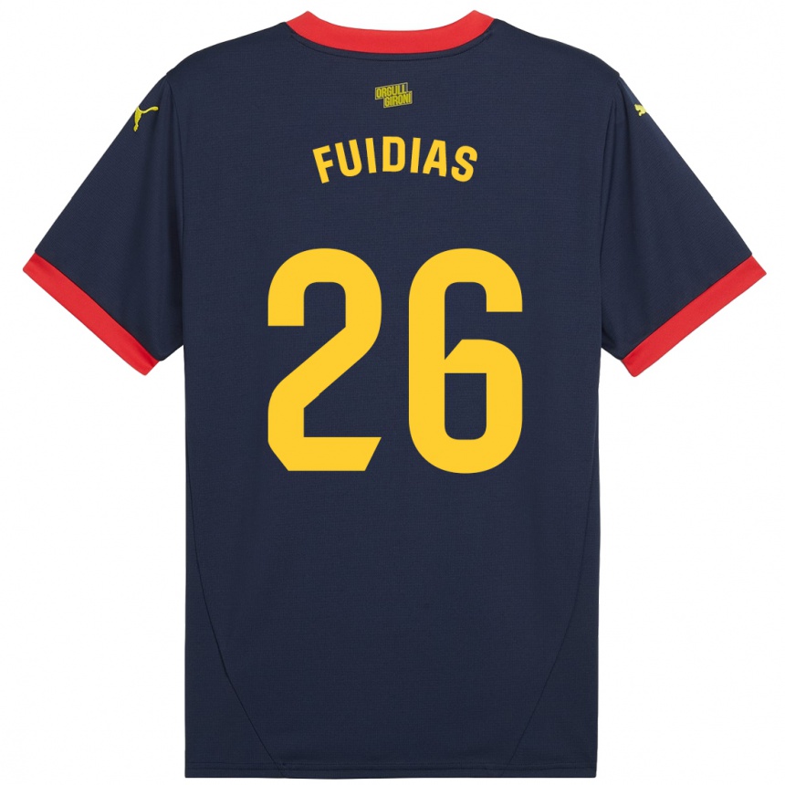 Kids Football Toni Fuidias #26 Navy Red Away Jersey 2024/25 T-Shirt Uk