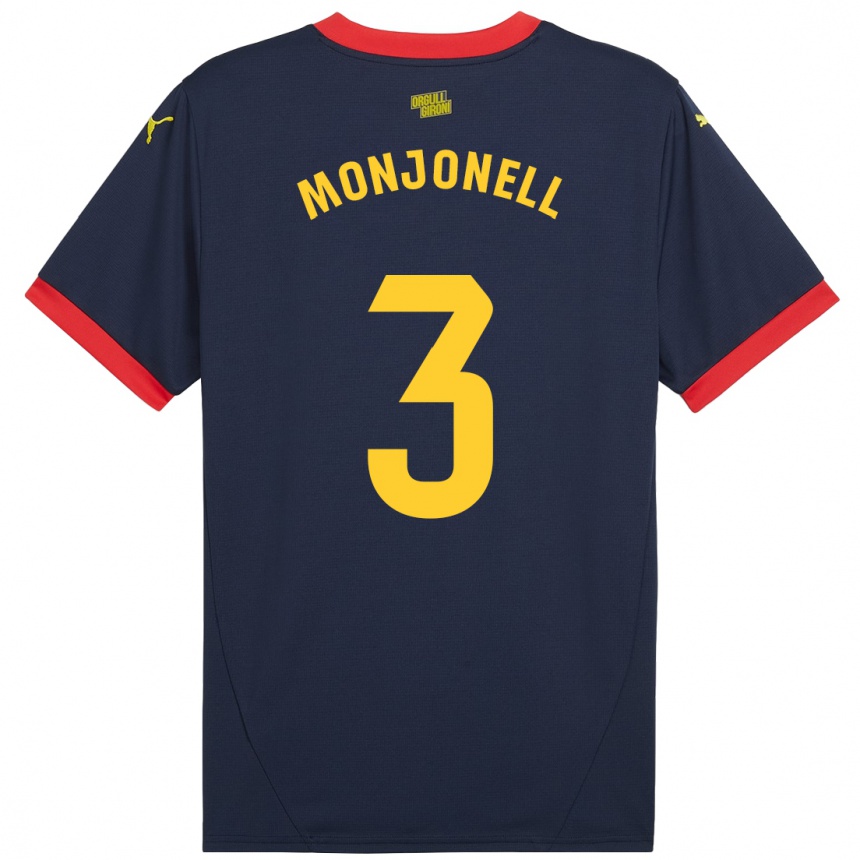 Kids Football Eric Monjonell #3 Navy Red Away Jersey 2024/25 T-Shirt Uk