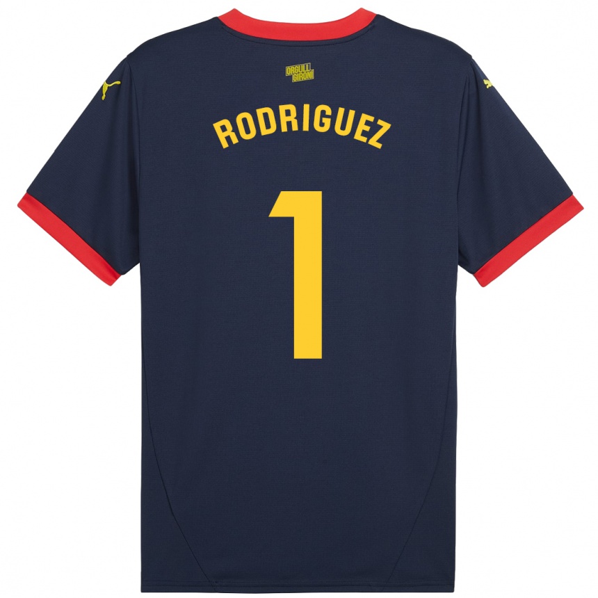 Kids Football Maria Rodríguez #1 Navy Red Away Jersey 2024/25 T-Shirt Uk