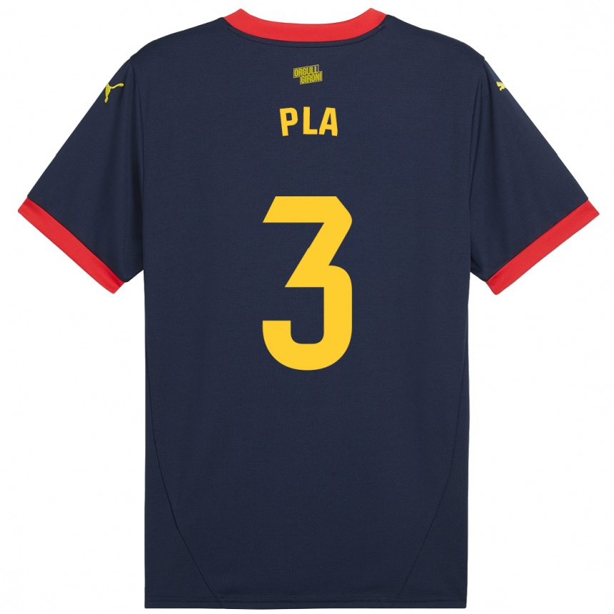 Kids Football Marta Pla #3 Navy Red Away Jersey 2024/25 T-Shirt Uk