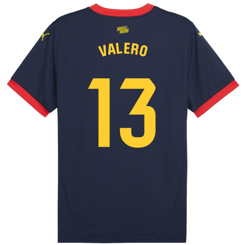 Kids Football Eliana Valero #13 Navy Red Away Jersey 2024/25 T-Shirt Uk