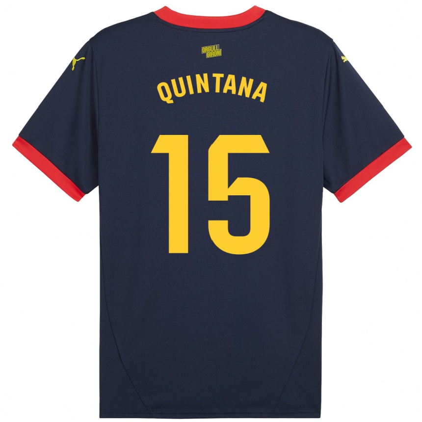 Kids Football Amru Quintana #15 Navy Red Away Jersey 2024/25 T-Shirt Uk