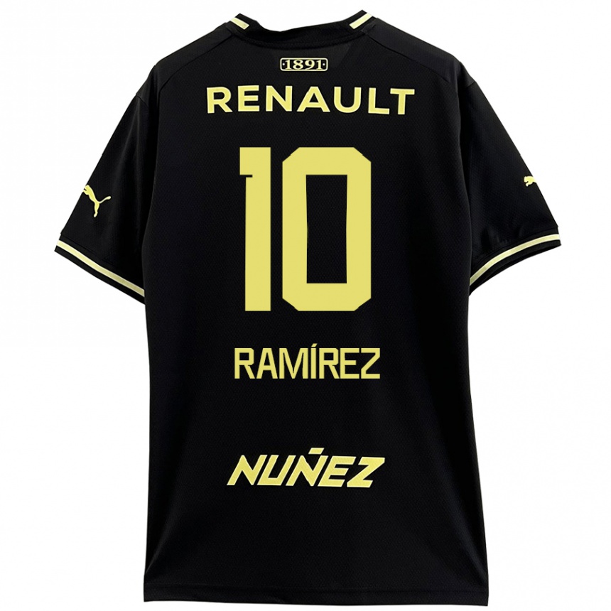 Kids Football Gastón Ramírez #10 Black Yellow Away Jersey 2024/25 T-Shirt Uk