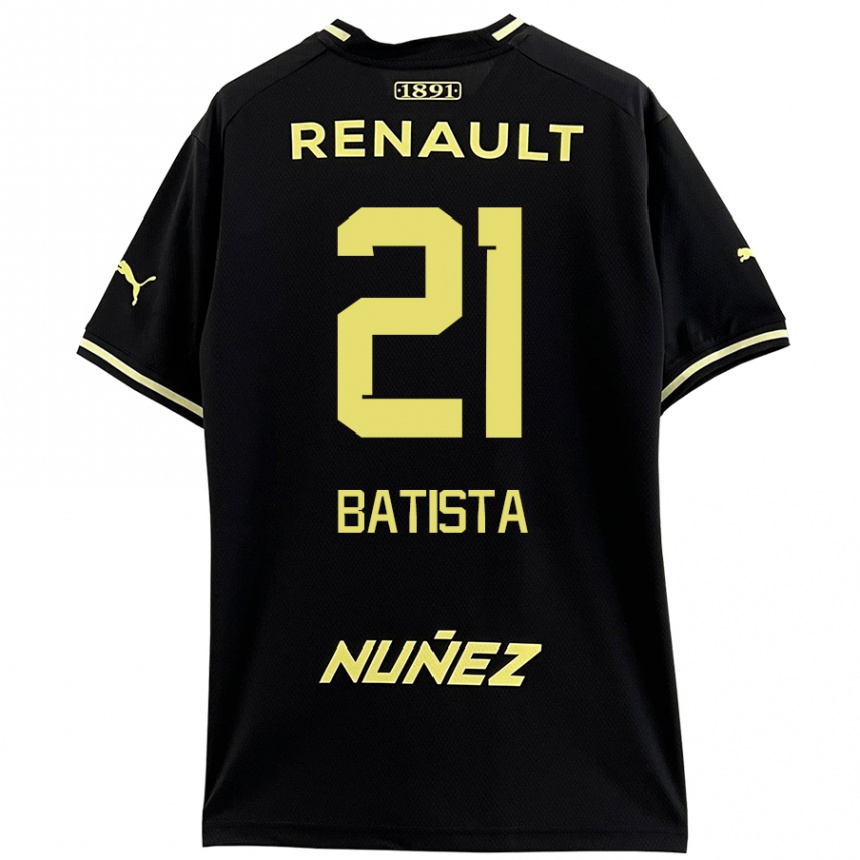 Kids Football Facundo Batista #21 Black Yellow Away Jersey 2024/25 T-Shirt Uk