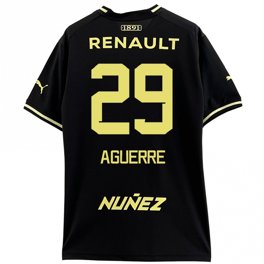 Kids Football Washington Aguerre #29 Black Yellow Away Jersey 2024/25 T-Shirt Uk