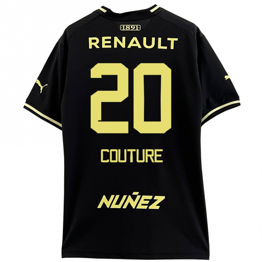 Kids Football Lorenzo Couture #20 Black Yellow Away Jersey 2024/25 T-Shirt Uk