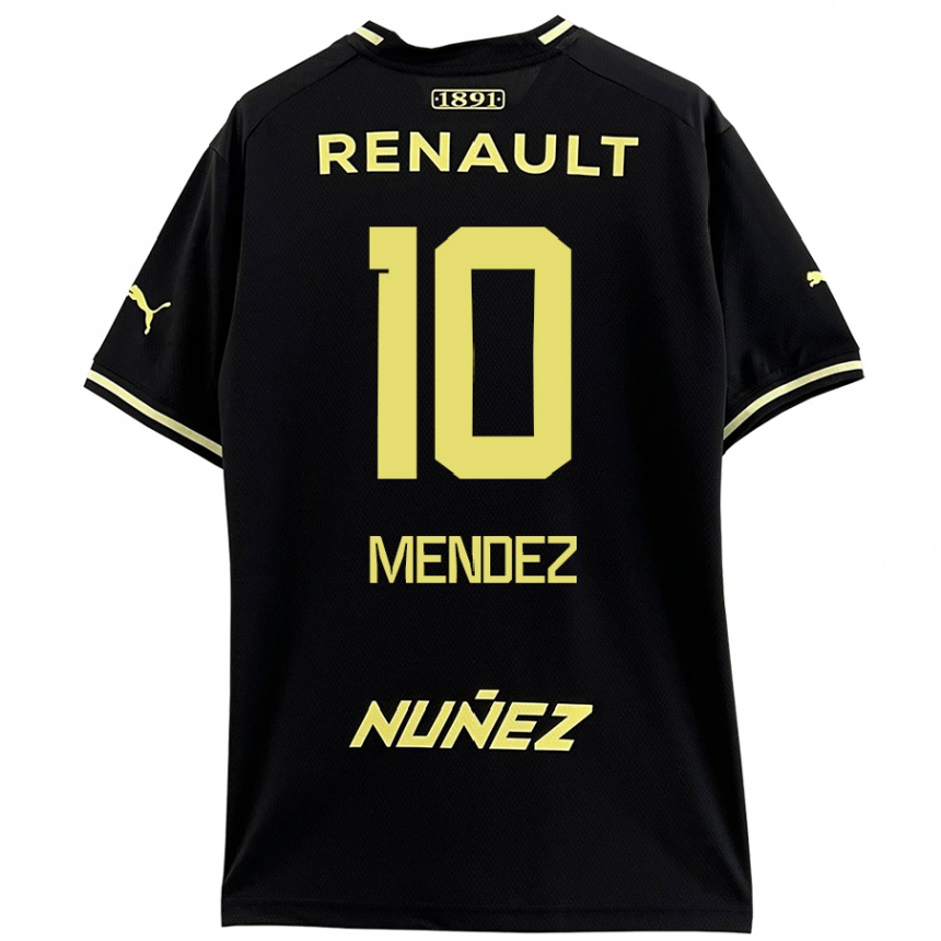 Kids Football Kevin Méndez #10 Black Yellow Away Jersey 2024/25 T-Shirt Uk