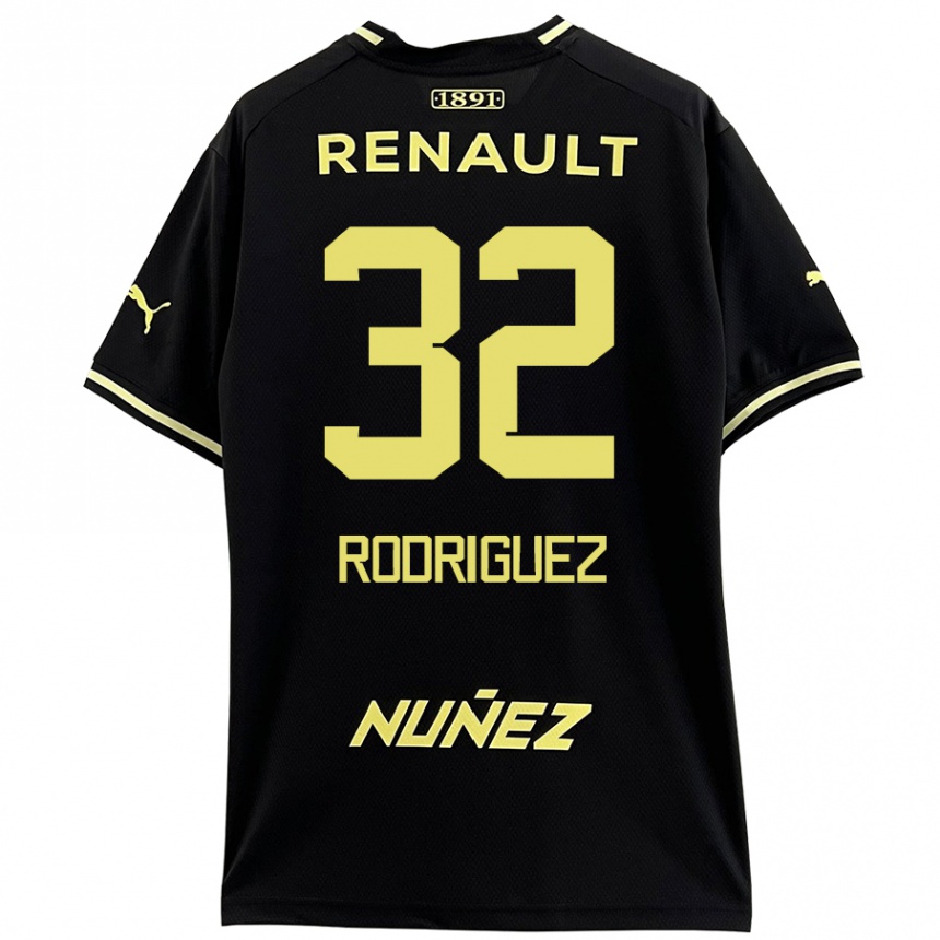 Kids Football Randall Rodríguez #32 Black Yellow Away Jersey 2024/25 T-Shirt Uk