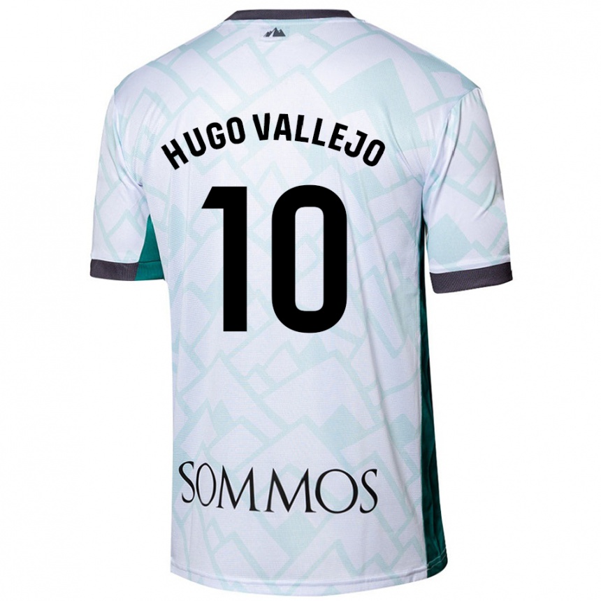 Kids Football Hugo Vallejo #10 White Green Away Jersey 2024/25 T-Shirt Uk