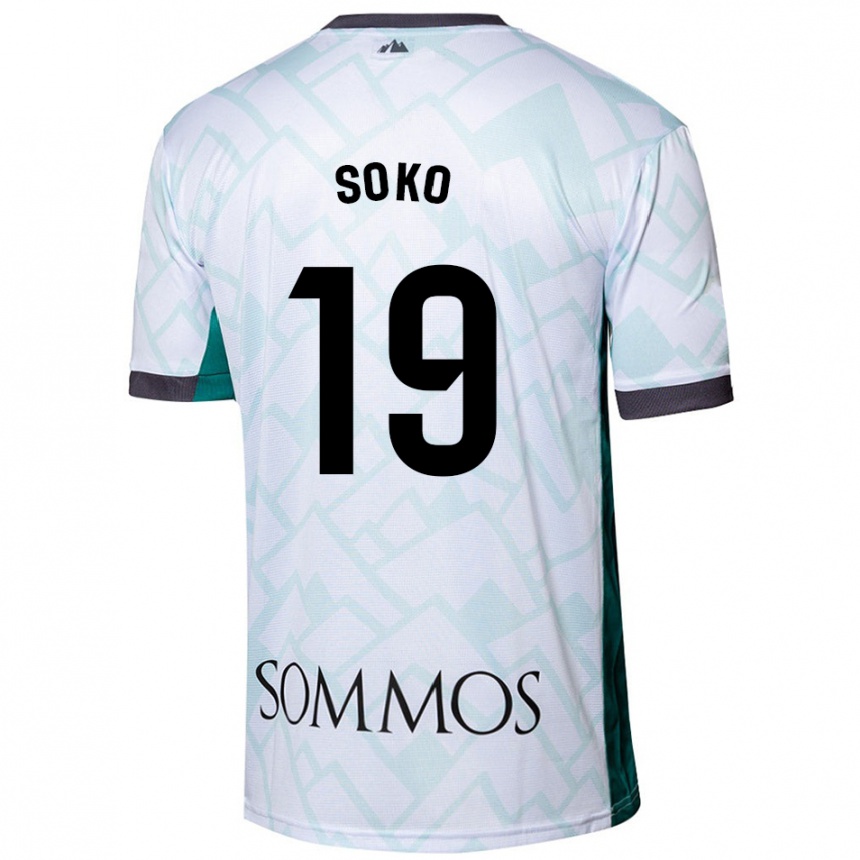 Kids Football Patrick Soko #19 White Green Away Jersey 2024/25 T-Shirt Uk