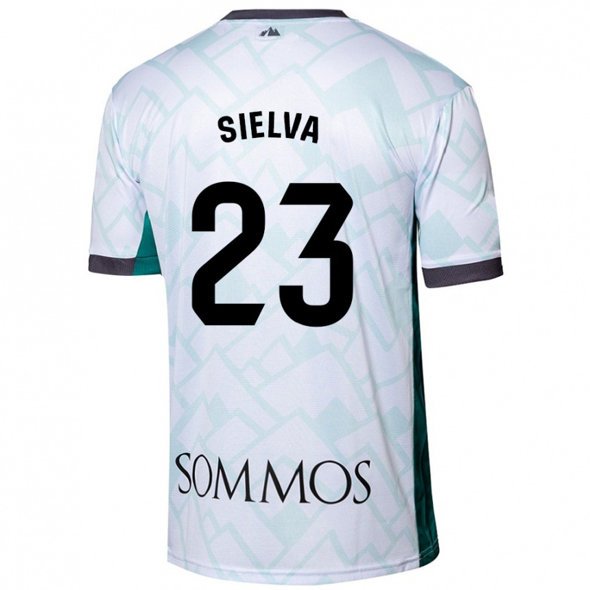 Kids Football Óscar Sielva #23 White Green Away Jersey 2024/25 T-Shirt Uk