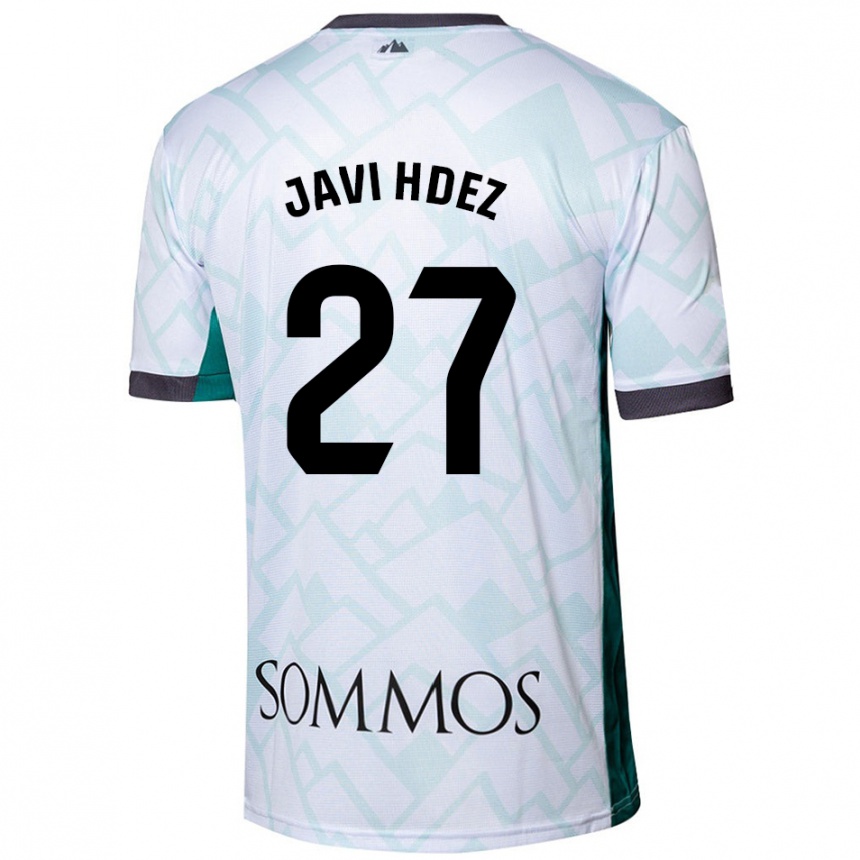 Kids Football Javi Hernández #27 White Green Away Jersey 2024/25 T-Shirt Uk