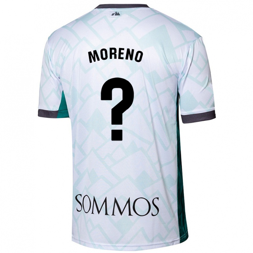 Kids Football Eloy Moreno #0 White Green Away Jersey 2024/25 T-Shirt Uk