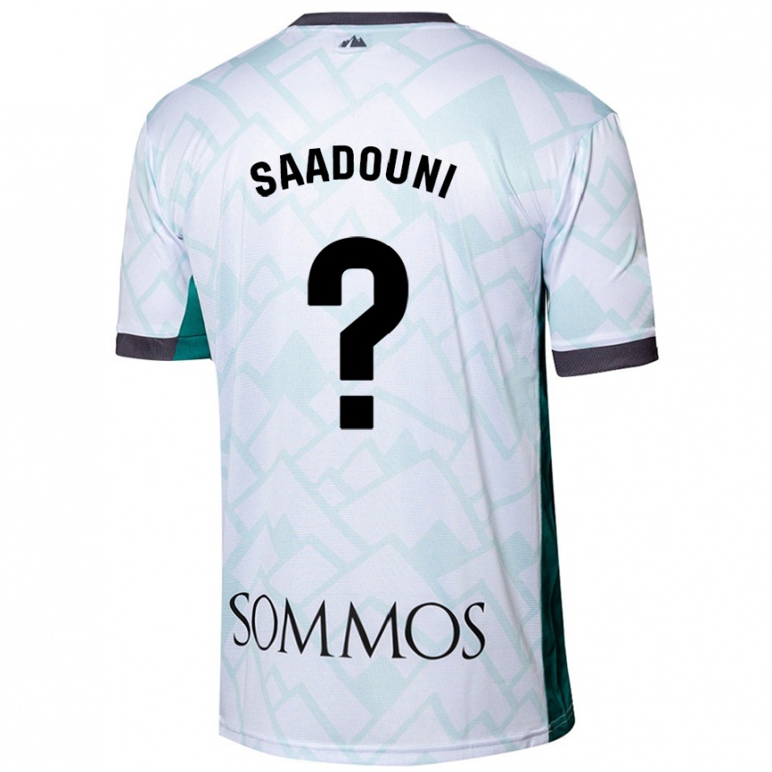 Kids Football Mohammed Saadouni #0 White Green Away Jersey 2024/25 T-Shirt Uk