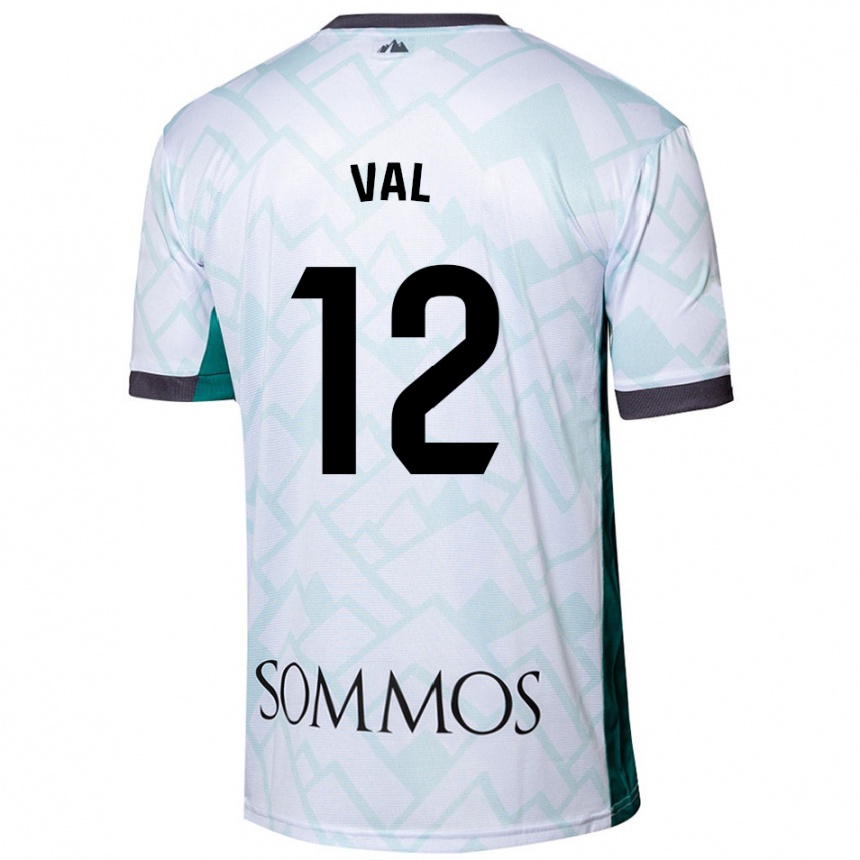 Kids Football Ángel Val #12 White Green Away Jersey 2024/25 T-Shirt Uk