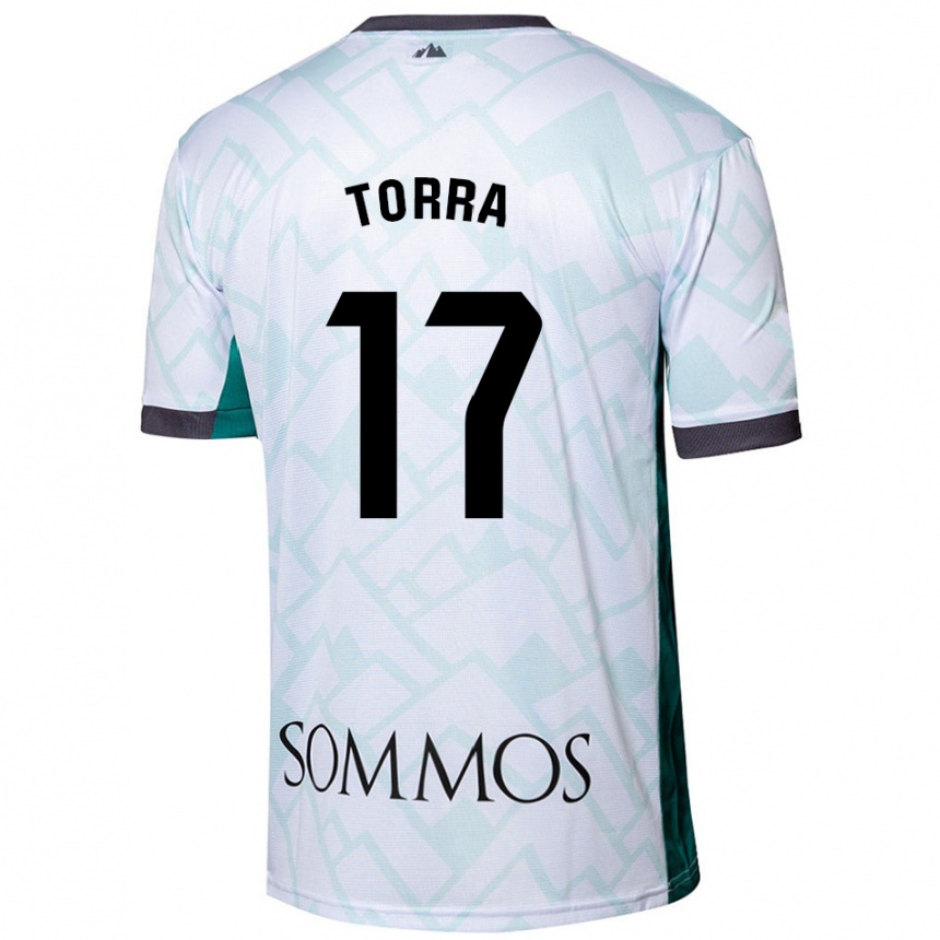 Kids Football Marc Torra #17 White Green Away Jersey 2024/25 T-Shirt Uk