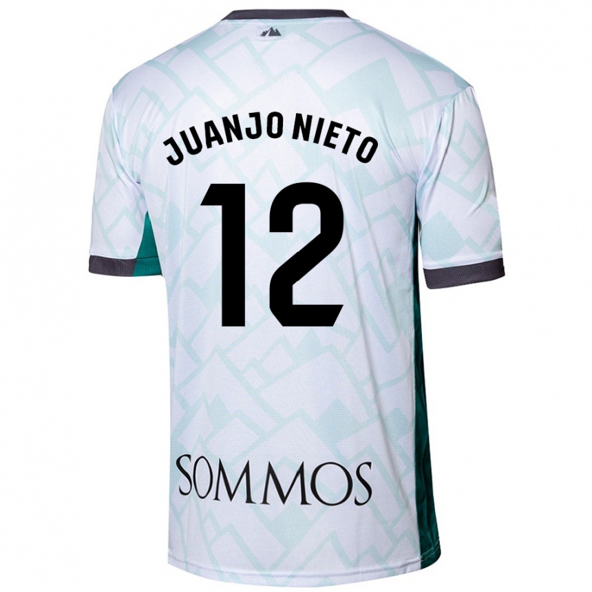 Kids Football Juanjo Nieto #12 White Green Away Jersey 2024/25 T-Shirt Uk