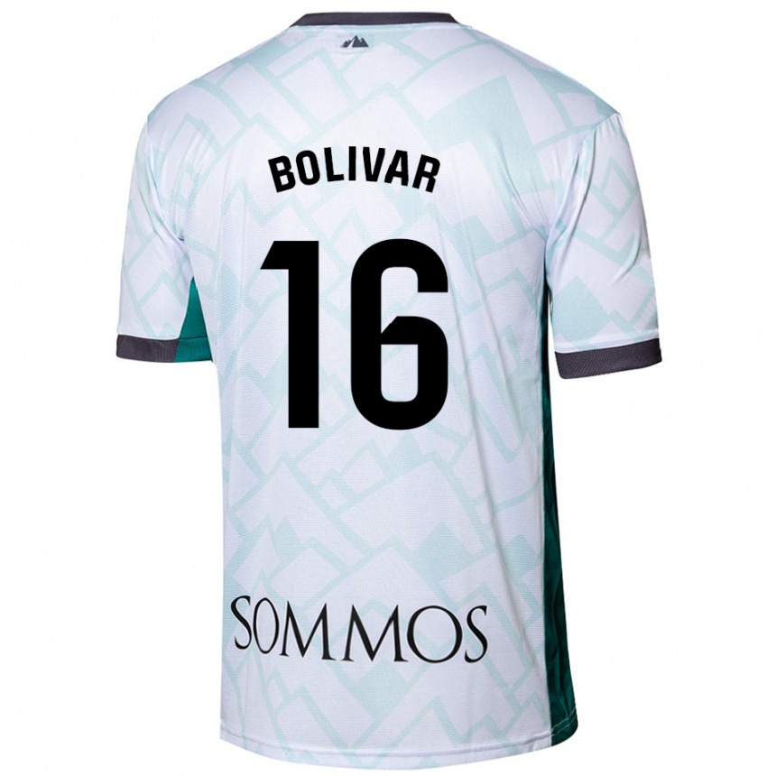 Kids Football Jovanny Bolívar #16 White Green Away Jersey 2024/25 T-Shirt Uk