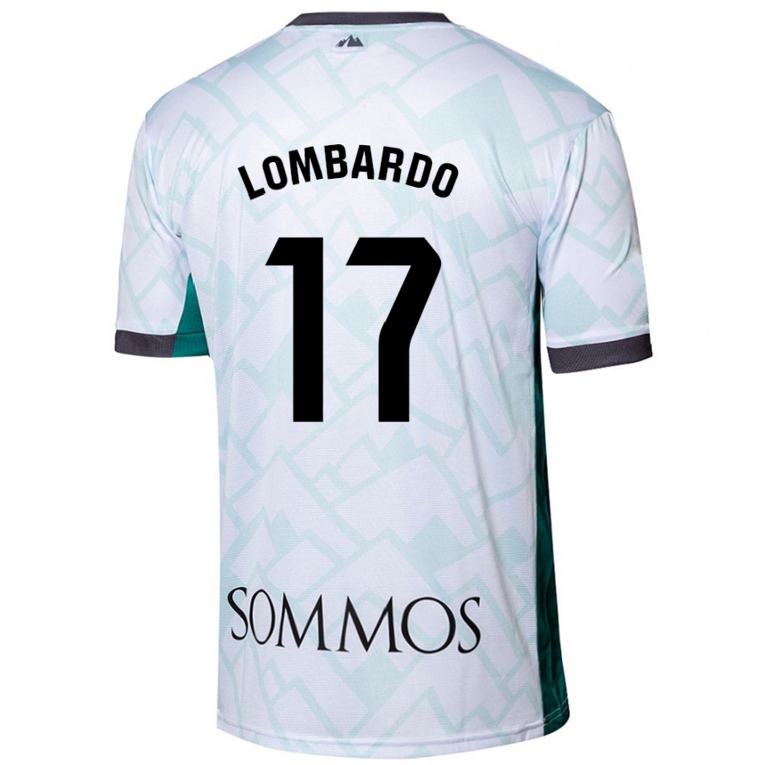 Kids Football Enzo Lombardo #17 White Green Away Jersey 2024/25 T-Shirt Uk