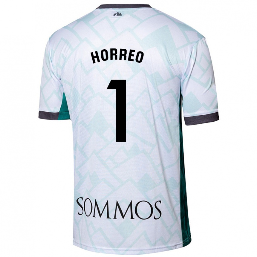 Kids Football Berto Hórreo #1 White Green Away Jersey 2024/25 T-Shirt Uk