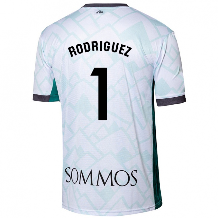 Kids Football Nuria Rodríguez #1 White Green Away Jersey 2024/25 T-Shirt Uk