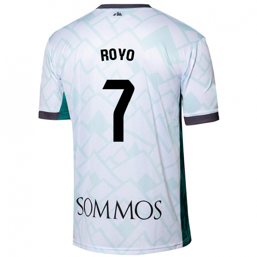 Kids Football Laura Royo #7 White Green Away Jersey 2024/25 T-Shirt Uk