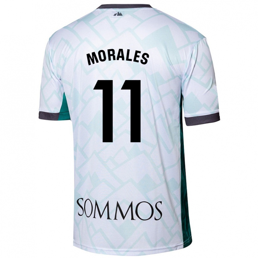 Kids Football Carolina Morales #11 White Green Away Jersey 2024/25 T-Shirt Uk