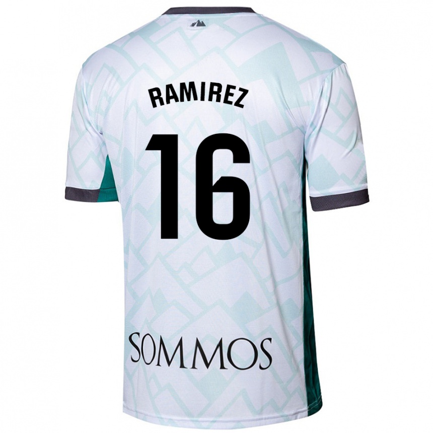 Kids Football Vanesa Ramírez #16 White Green Away Jersey 2024/25 T-Shirt Uk