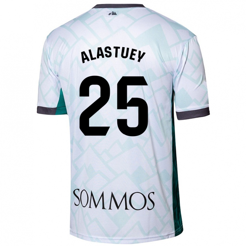 Kids Football Martina Alastuey #25 White Green Away Jersey 2024/25 T-Shirt Uk