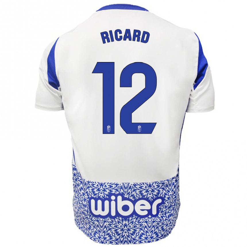 Kids Football Ricard Sanchez #12 White Blue Away Jersey 2024/25 T-Shirt Uk