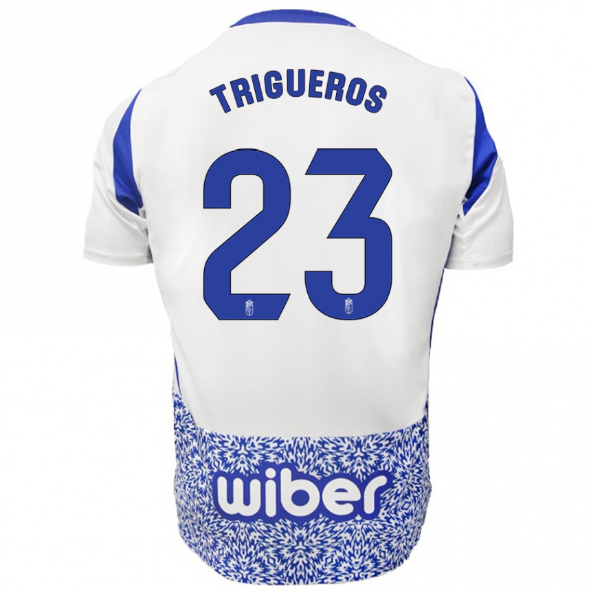 Kids Football Manu Trigueros #23 White Blue Away Jersey 2024/25 T-Shirt Uk