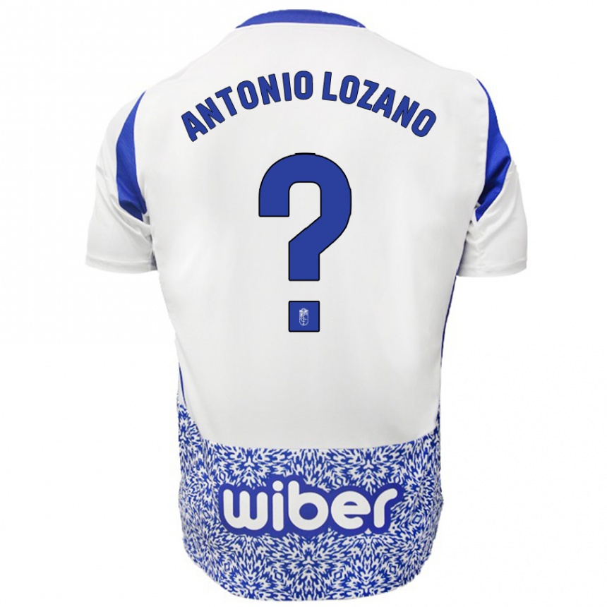 Kids Football José Antonio Lozano #0 White Blue Away Jersey 2024/25 T-Shirt Uk