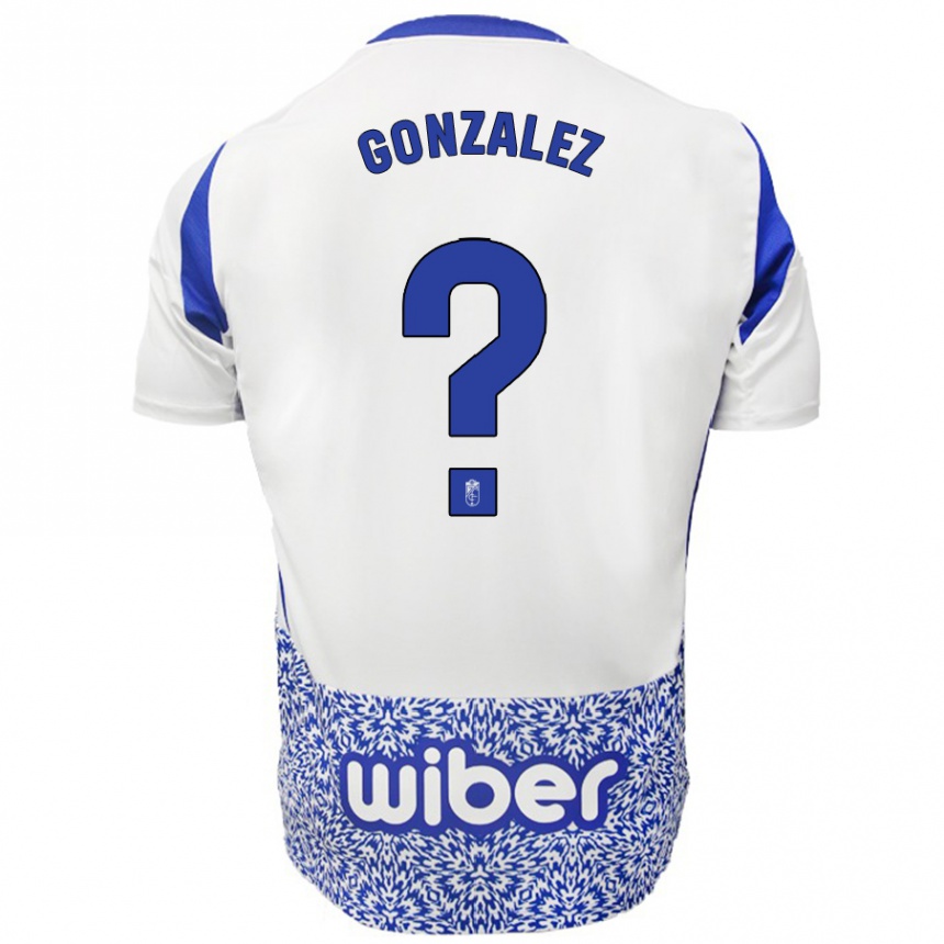 Kids Football Paco González #0 White Blue Away Jersey 2024/25 T-Shirt Uk