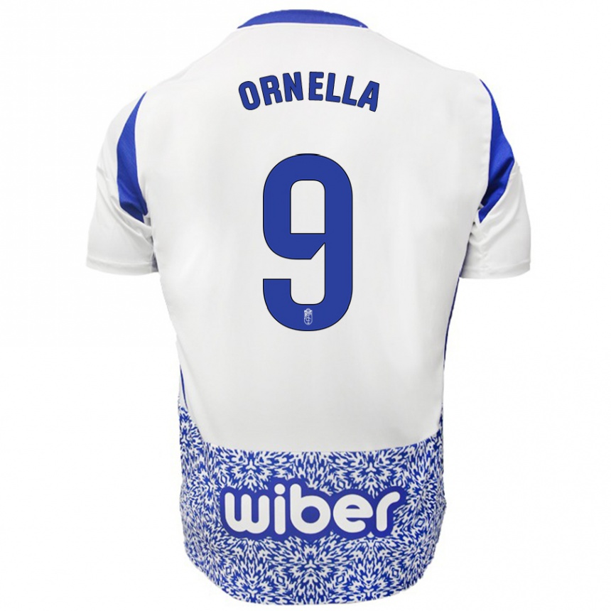 Kids Football Ornella María Vignola Cabot #9 White Blue Away Jersey 2024/25 T-Shirt Uk