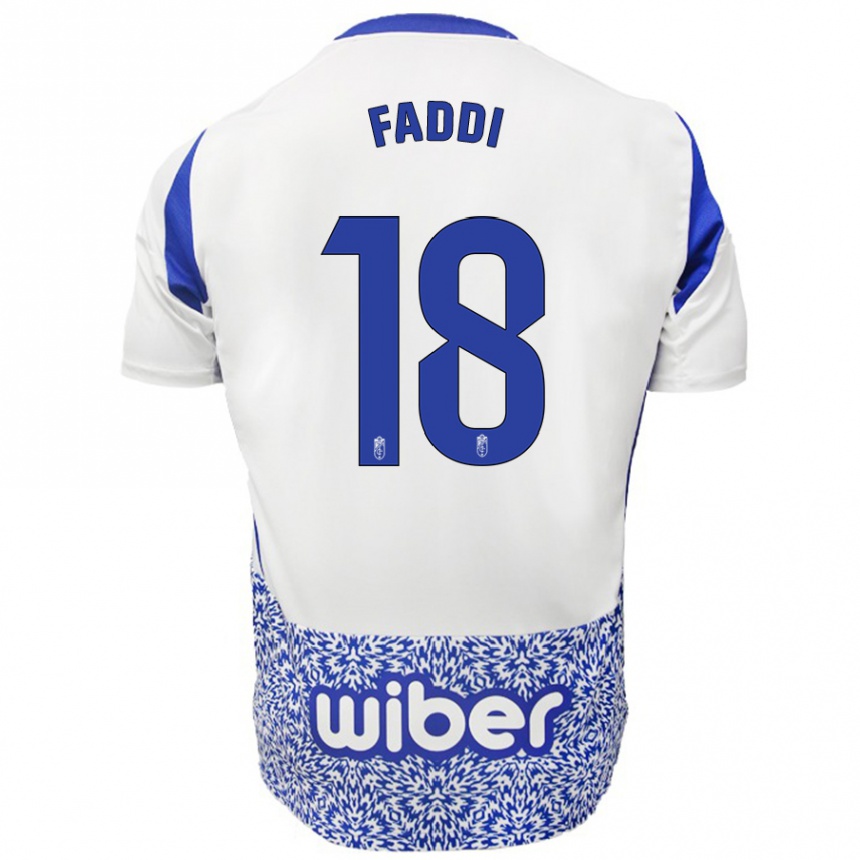 Kids Football Inés Faddi #18 White Blue Away Jersey 2024/25 T-Shirt Uk