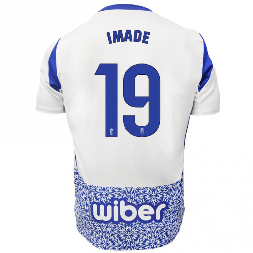 Kids Football Edna Imade #19 White Blue Away Jersey 2024/25 T-Shirt Uk