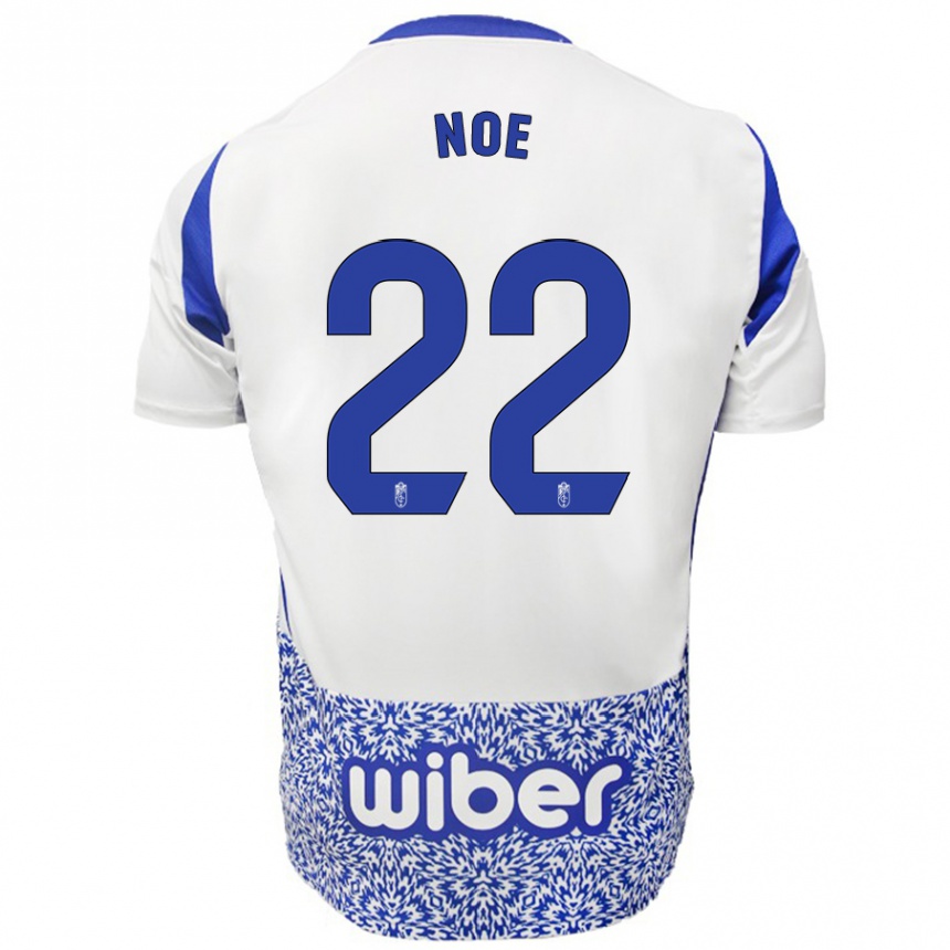 Kids Football Noe #22 White Blue Away Jersey 2024/25 T-Shirt Uk