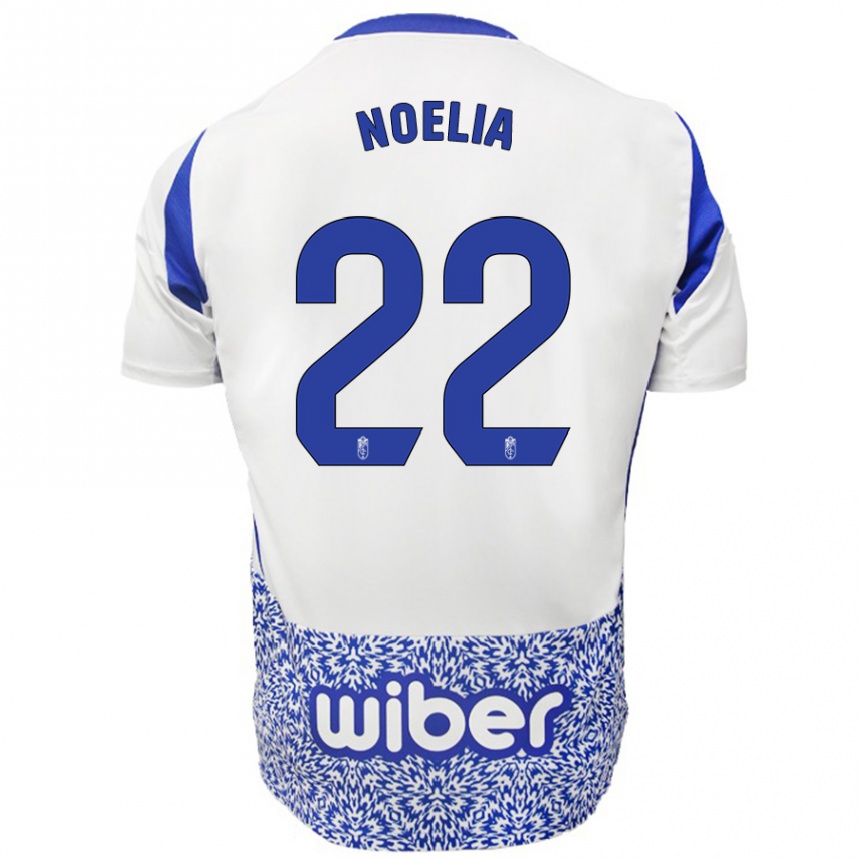 Kids Football Noelia Salas Mullens #22 White Blue Away Jersey 2024/25 T-Shirt Uk