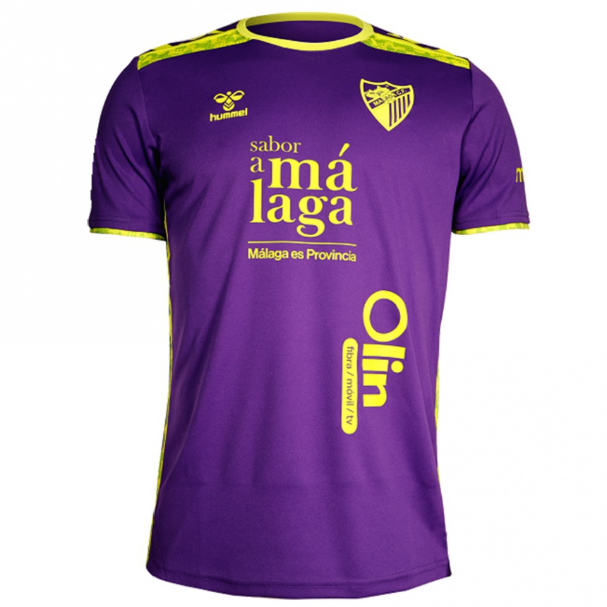 Kids Football Alejandro Valcarce #8 Purple Yellow Away Jersey 2024/25 T-Shirt Uk