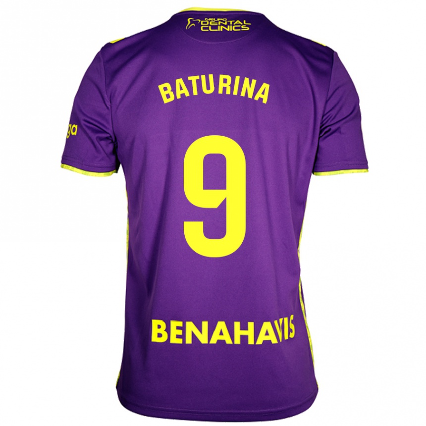 Kids Football Roko Baturina #9 Purple Yellow Away Jersey 2024/25 T-Shirt Uk