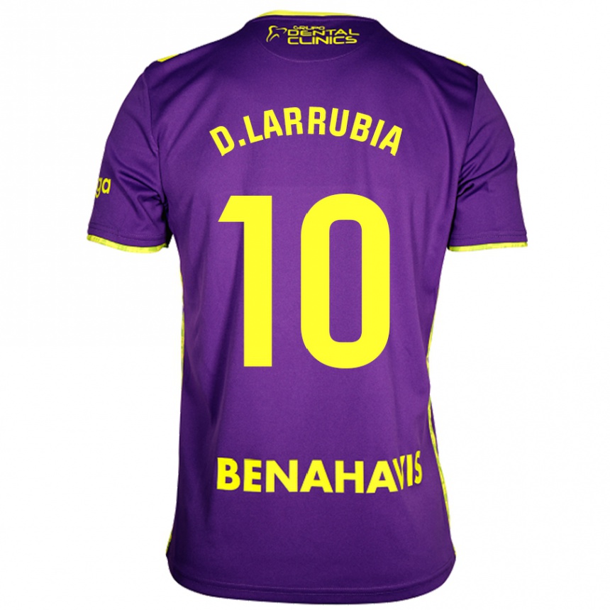 Kids Football David Larrubia #10 Purple Yellow Away Jersey 2024/25 T-Shirt Uk